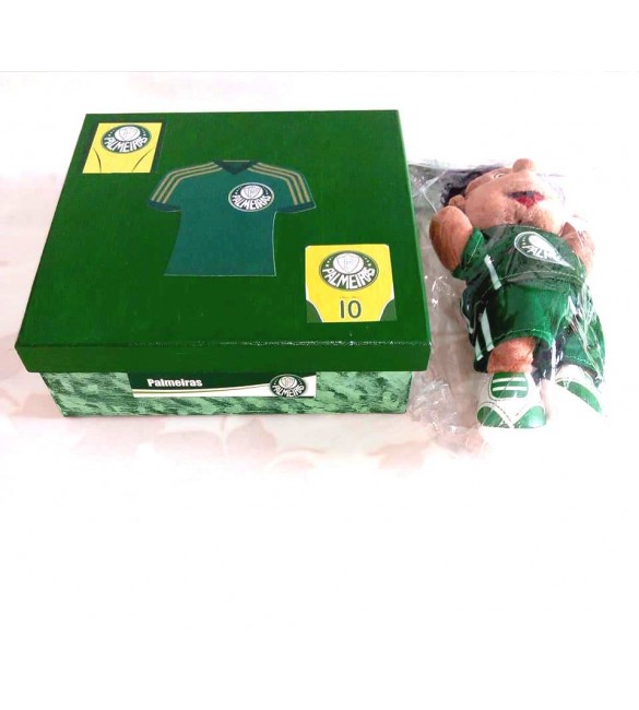 Kit torcedor do Palmeiras 01 caixa MDF + boneco chaveiro